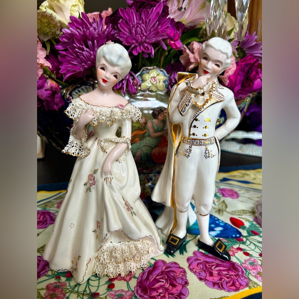 1950s Vintage Set Florence Ceramics Pasadena Eve And Charles Porcelain